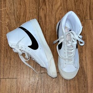 White and Black High-Top Blazers
